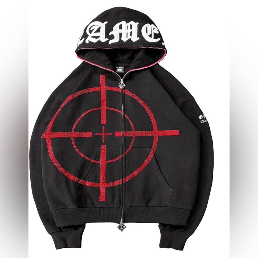 Zip Up Hoodie, Hiphop Graphic Pullover Casual Cardigan Sweatshirt